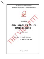 Bài giảng quy hoạch và tối Ưu mạng Đi Động