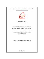 Phát triển nguồn nhân lực tại bưu Điện thành phố hà nội (tt)
