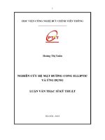 Nghiên cứu hệ mật Đường cong elliptic và Ứng dụng (tt)