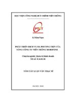 Phát triển dịch vụ Đa phương tiện của tổng công ty viễn thông mobifone (tt)