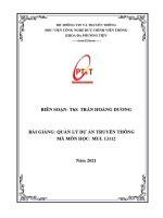 Giáo trình bài giảng quản lý dự Án truyền thông