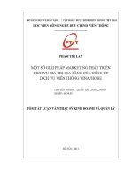 Một số giải pháp marketing phát triển dịch vụ gtgt của công ty dịch vụ viễn thông vinaphone (tt)