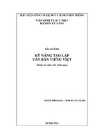 Giáo trình bài giảng kỹ năng tạo lập văn bản tiếng việt