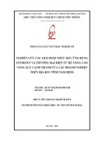 Nghiên cứu các giải pháp thúc Đẩy Ứng dụng internet và thương mại Điện tử Để nâng cao năng lực cạnh tranh của các doanh nghiệp trên Địa bàn tỉnh nam Định (tt)