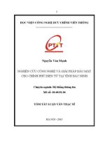 Nghiên cứu công nghệ và giải pháp bảo mật cho chính phủ Điện tử tại tỉnh bắc ninh (tt)