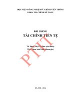 Giáo trình bài giảng tài chính tiền tệ