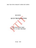 Giáo trình bài giảng quản trị marketing
