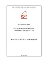 Đẩy mạnh hoạt Động bán hàng tại công ty thhh qe việt nam (tt)