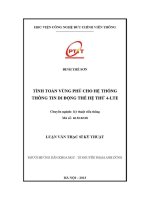 Tính toán vùng phủ cho hệ thống thông tin di Động thế hệ thứ 4 lte (tt)