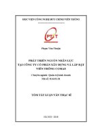 Phát triển nguồn nhân lực tại công ty cổ phần xây dựng và lắp Đặt viễn thông comas (tt)
