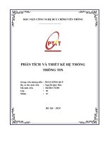 Phân tích và thiết kế hệ thống thông tin
