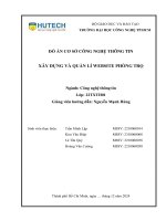 Đồ Án cơ sở công nghệ thông tin xây dựng và quản lí website phòng trọ