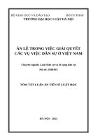 Tóm tắt Án lệ trong viес giải quyét các vụ việc dần sự Ở việt nam