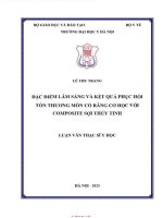 Đặc Điểm lâm sàng và kết quả trám bít tổn thương mòn cổ răng nhóm răng hàm nhỏ có sử dụng keo dán peak universal bond