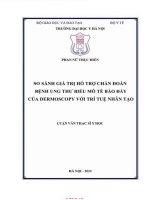 So sánh giá trị hỗ trợ chẩn Đoán bệnh ung thư biểu mô tế bào Đáy của dermoscopy với trí tuệ nhân tạo