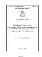 Kết quả Điều trị bước một ung thư phổi không tế bào nhỏ giai Đoạn iv có Đột biến egfr bằng afatinib tại bệnh viện ung bướu hà nội