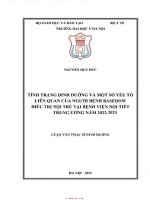 Tình trạng dinh dưỡng và một số yếu tố liên quan của người bệnh basedow Điều trị nội trú tại bệnh viện nội tiết tư năm 2022 2023