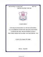 Tình trạng dinh dưỡng và chế Độ nuôi dưỡng của người bệnh covid 19 mức Độ nặng nguy kịch tại bệnh viện Điều trị người bệnh covid 19 trực thuộc bệnh viện Đại học y hà nội năm 2021 2022