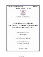Đánh giá kết quả Điều trị lạc nội mạc tử cung tại tầng sinh môn bằng phương pháp phẫu thuật