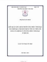 Liên quan giữa kích thước Ống phúc tinh mạc xác Định qua nội soi Ổ bụng với các thể lâm sàng của bệnh lý còn Ống phúc tinh mạc Ở trẻ em