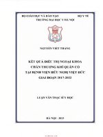 Kết quả Điều trị ngoại khoa chấn thương khí quản cổ tại bệnh viện việt Đức giai Đoạn 2017 2022