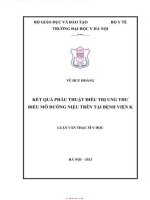 Kết quả phẫu thuật Điều trị ung thư biểu mô Đường tiết niệu trên tại bệnh viện k