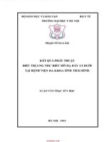 Kết quả phẫu thuật Điều trị ung thư biểu mô dạ dày 1 3 dưới tại bệnh viện Đa khoa tỉnh thái bình