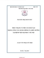 Thực trạng và nhu cầu Đào tạo trong công tác hành chính Điều trưỡng tại bệnh viện Đại học y hà nội