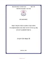 Thực trạng chất lượng cuộc sống của bệnh nhân ung thư cổ tử cung xạ trị Áp sát tại bệnh viện k