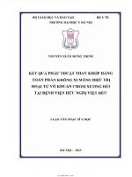 Kết quả phẫu thuật thay khớp háng toàn phần không xi măng Điều trị hoại tử vô khuẩn chỏm xương Đùi tại bệnh viện việt Đức