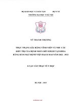 Thực trạng sâu răng vĩnh viễn và nhu cầu Điều trị của bệnh nhân Đến khám tại khoa răng hàm mặt bệnh viện bạch mai năm 2022 2023