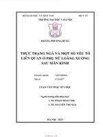 Thực trạng ngã và một số yếu tố liên quan Ở phụ nữ loãng xương sau mãn kinh