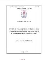 Sức căng toàn bộ theo chiều dọc (gls) của thất trái trên siêu Âm Ở người bệnh hẹp van Động mạch chủ khít