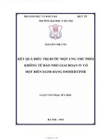 Kết quả Điều trị bước một ung thư ohổi không tế bào nhỏ giai Đoạn iv có Đột biến egfr bằng osimertinib