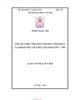 Kết quả Điều trị chấn thương tinh hoàn tại bệnh viện việt Đức giai Đoạn 2017 2022