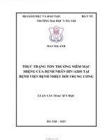 Thực trạng tổn thương niêm mạc miệng của bệnh nhân hiv aids tại bệnh viện bệnh nhiệt Đới tư