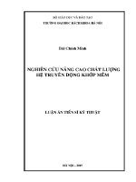Luận Án tiến sĩ nghiên cứu nâng cao chất lượng hệ truyền Động khớp mềm