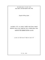 Luận Án tiến sĩ nghiên cứu và phát triển phương pháp trích chọn Đặc trưng dựa trên học sâu trong tái Định danh người