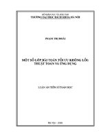 Luận Án tiến sĩ một số lớp bài toán tối Ưu không lồi thuật toán và Ứng dụng
