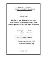 Luận Án tiến sĩ nghiên cứu xác Định tiến Độ thi công công trình có tính Đến yếu tố bất Định  Áp dụng Đối với một số công trình Ở việt nam