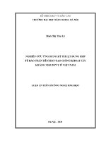 Luận Án tiến sĩ nghiên cứu Ứng dụng kỹ thuật dung hợp tế bào trần Để chọn tạo giống khoai tây kháng virus pvy Ở việt nam