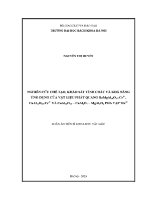 Luận Án tiến sĩ nghiên cứu chế tạo khảo sát tính chất và khả năng Ứng dụng của vật liệu phát quang bamgal10o17 cr3 caal12o19 cr3 và caal12o19 caal4o7 mgal2o4 pha tạp mn4