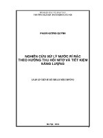 Luận Án tiến sĩ nghiên cứu xử lý nước rỉ rác theo hướng thu hồi nitơ và tiết kiệm năng lượng