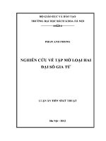 Luận Án tiến sĩ nghiên cứu về tập mờ loại hai Đại số gia tử