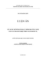 Luận Án tiến sĩ xây dựng mô hình Đánh giá trình Độ công nghệ các doanh nghiệp theo ngành kinh tế