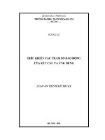 Luận Án tiến sĩ Điều khiển các tham số dao Động của kết cấu và Ứng dụng