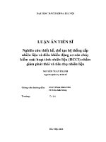 Luận Án tiến sĩ nghiên cứu quá trình cháy do nén hỗn hợp nhiên liệu có hoạt tính khác nhau rcci trên Động cơ diesel