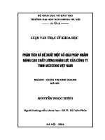 Luận Án tiến sĩ phân tích và Đề xuất một số giải pháp nhằm nâng cao chất lượng nhân lực của công ty tnhh acecook việt nam