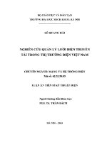 Luận Án tiến sĩ nghiên cứu quản lý lưới Điện truyền tải trong thị trường Điện việt nam