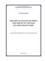 Luận Án tiến sĩ một tiếp cận xây dựng hệ thống tổng hợp tin tức thể thao dựa trên web ngữ nghĩa